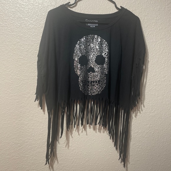 Plus size fringed skull too. Perfect for Halloween & Dia De Los Muertos like nw - Picture 2 of 5